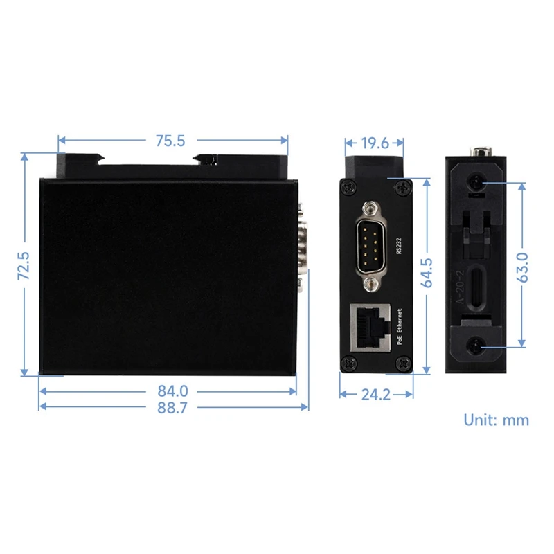 Waveshare DIN-Rail Serial Server RS232/485/422 To RJ45 Ethernet TCP/IP To Serial Module images - 6