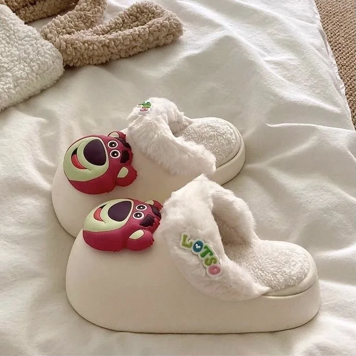 Женские хлопковые тапочки Lotso Huggin Bear зимние водонепроницаемые домашние теплые