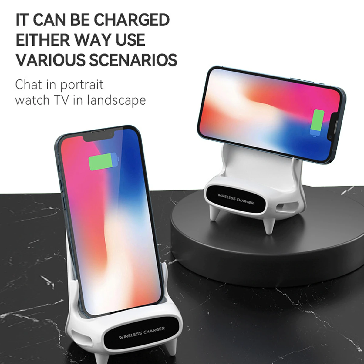 

Беспроводное зарядное устройство 15 Вт, подставка, Быстрое беспроводное зарядное устройство для телефона, Нескользящая Беспроводная зарядн...