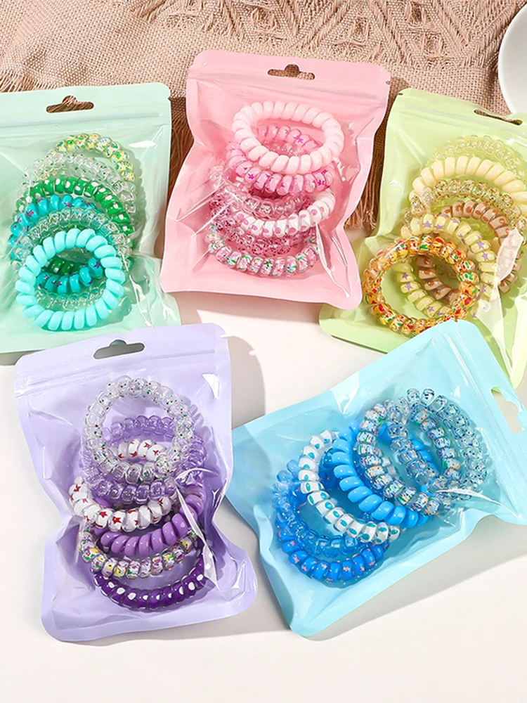 

6 шт., эластичные резинки для волос в виде телефонных проводов