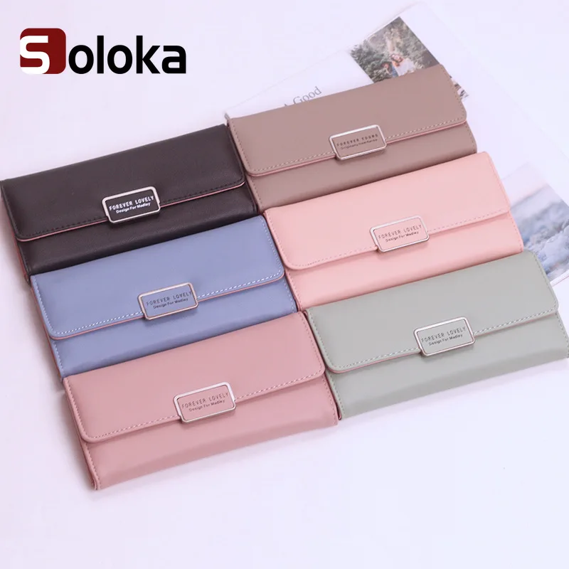 

Women's Long Wallet Pu Tri-Fold Coin Bag Large Capacity Multiple Card Slots Card Holder Coin Purse Card Cash Storage Pouch