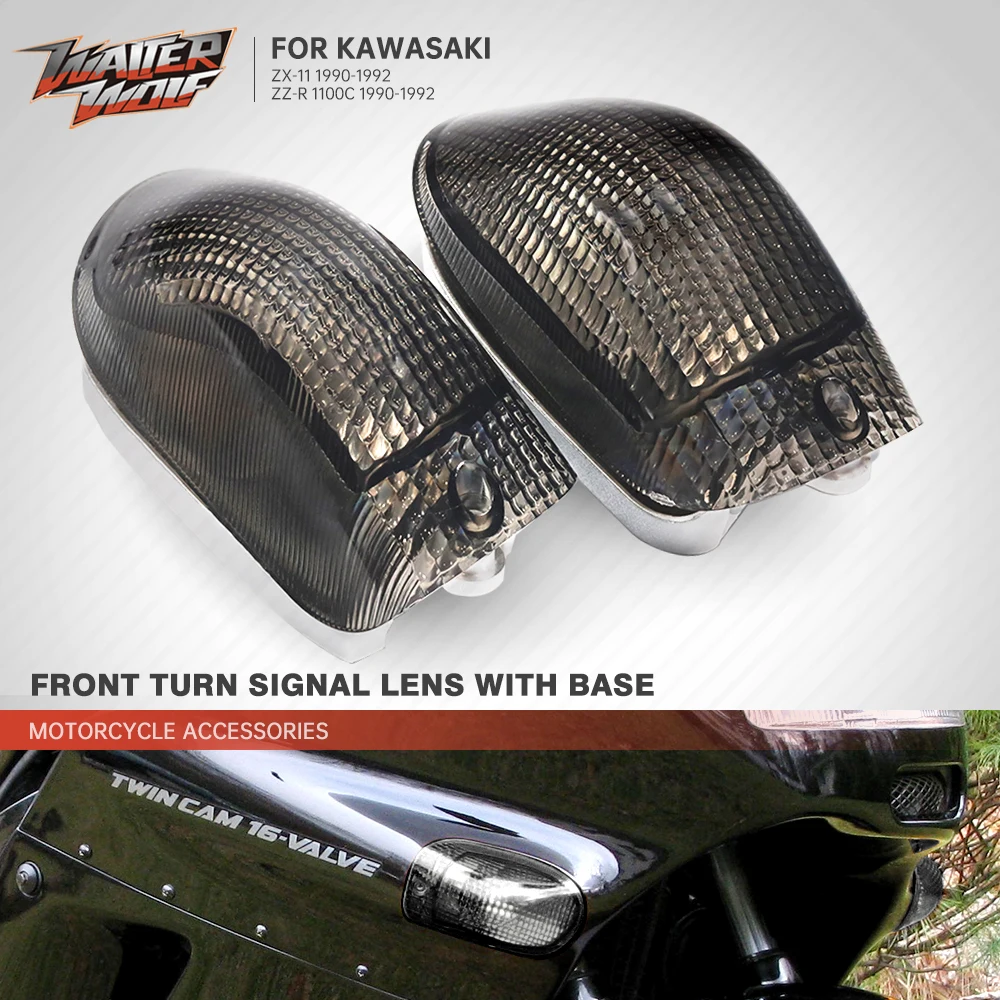 

For KAWASAKI ZZR1100C ZZR 1100 C ZX11 1992 Motorcycle Front Turn Signal Light Lens Cover Accessories Smoke Indicator Lamp Cap