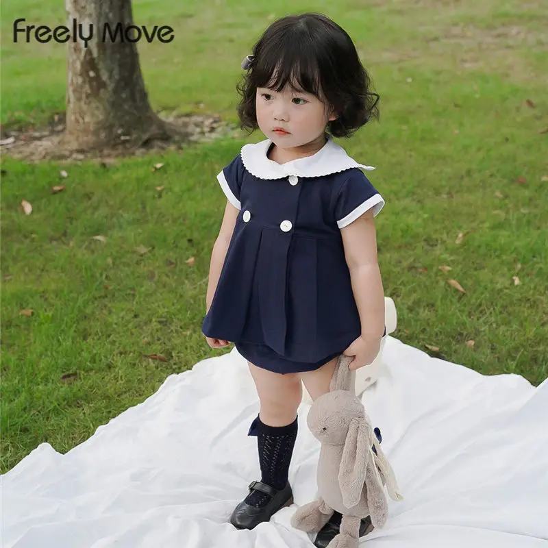 

Freely Move Summer Children Clothing Set Girls School Uniform 2 Piece Child Set Kids Clothing Suits For Teenager Outfits