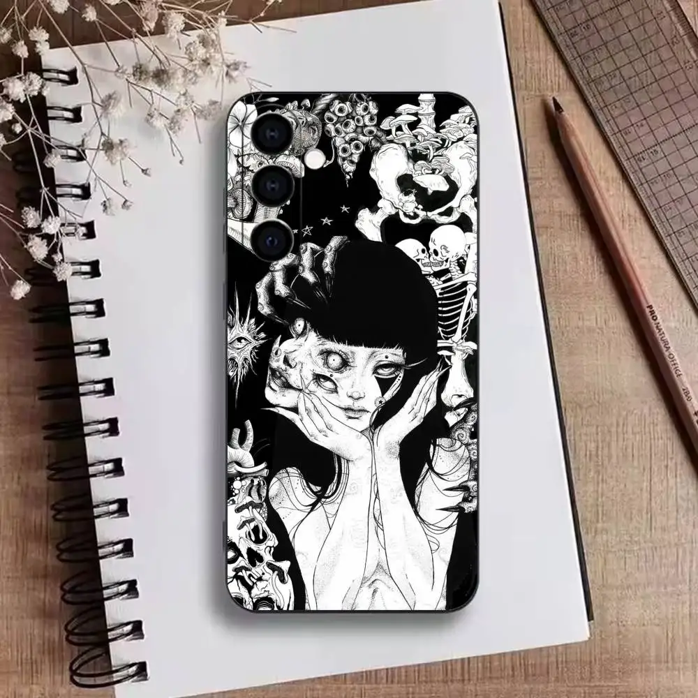 Фото Чехол для телефона Comics J-Junji Ito T-Tomie для Samsung Galaxy A73, A72, A71, A70, A53, A52, A51, мягкий силиконовый черный чехол №2