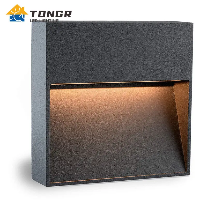 

Square 6W 12W Outdoor LED Stairs Light Aluminum Step Lights Staircase Lighting LED Stair Light Recessed Wall Light Wall Sconce
