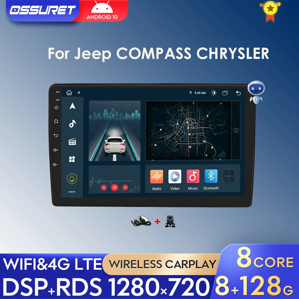 Автомагнитола 2DIN 10 1 дюйма Android для Jeep COMPASS CHRYSLER 300C DODGE Caliber Grand Cherokee Commander Wrangler