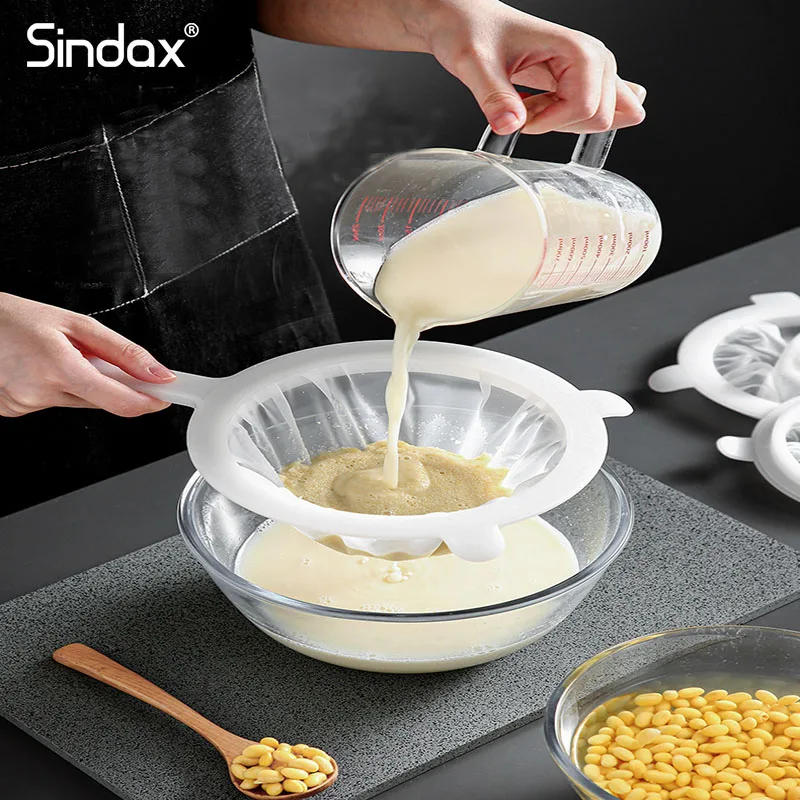 

Sindax 100/200/400 Soy Milk Colander Juice Leaky Net Slag Separator Filter Ultrafine Nylon Mesh Filtration Kitchen Colanders