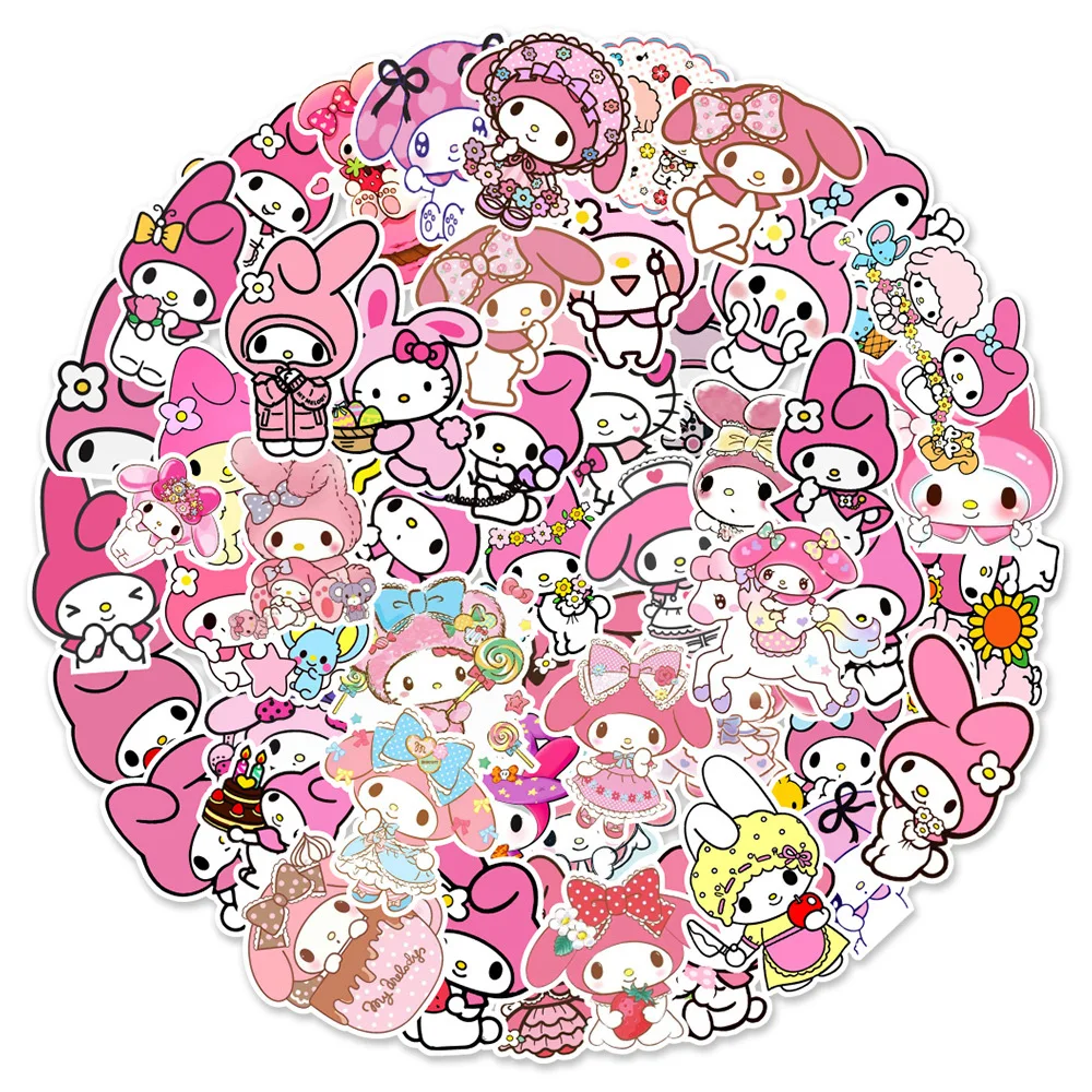 

10/30/50pcs Sanrio My Melody Cartoon Stickers Kawaii Anime Sticker for Diary Scrapbooking Decorative Stationery Aesthetics Decal