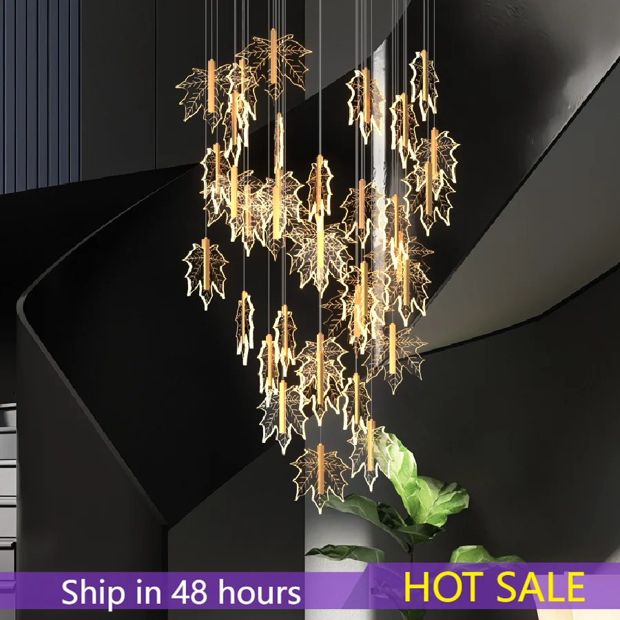 

Светодиодный ная Люстра для лестницы, современный простой декоративный светильник в скандинавском стиле, дуплексное здание для ресторана, ...