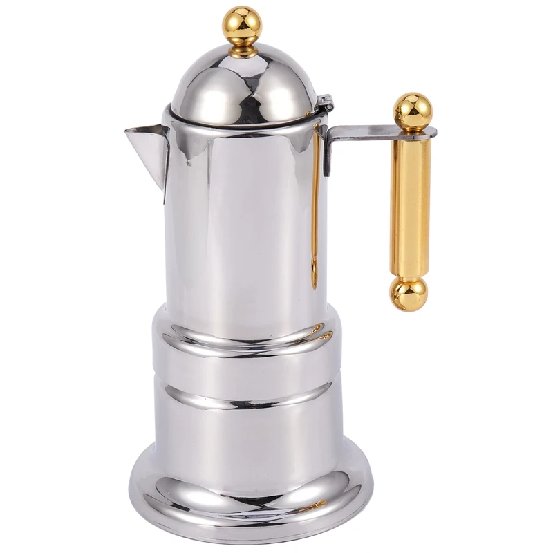 

200Ml 4 Cups Stainless Steel Coffee Pot Moka Coffee Maker Teapot Filter Automatic Coffee Machine Espresso Machine