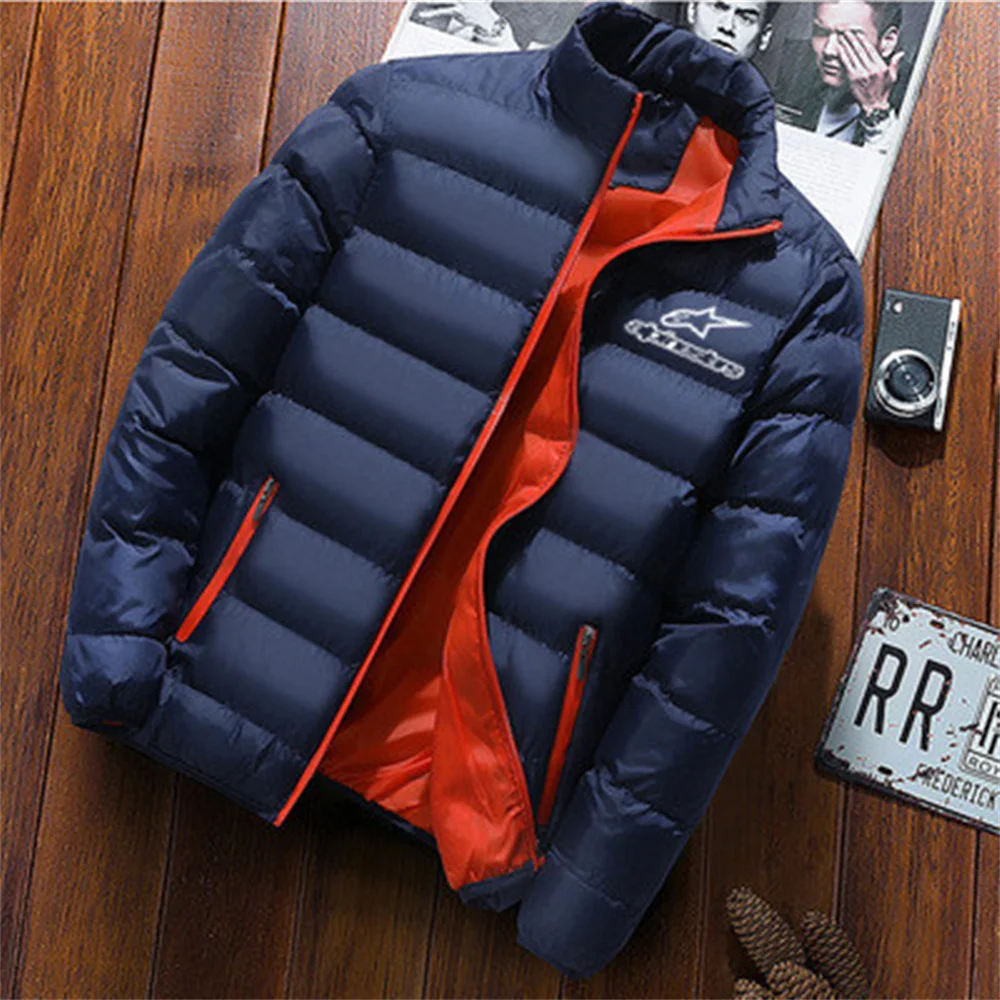 Men's Autumn and Winter New Cotton Jacket Fashion Short Section Standing Collar Zipper Windproof Cotton Jacket