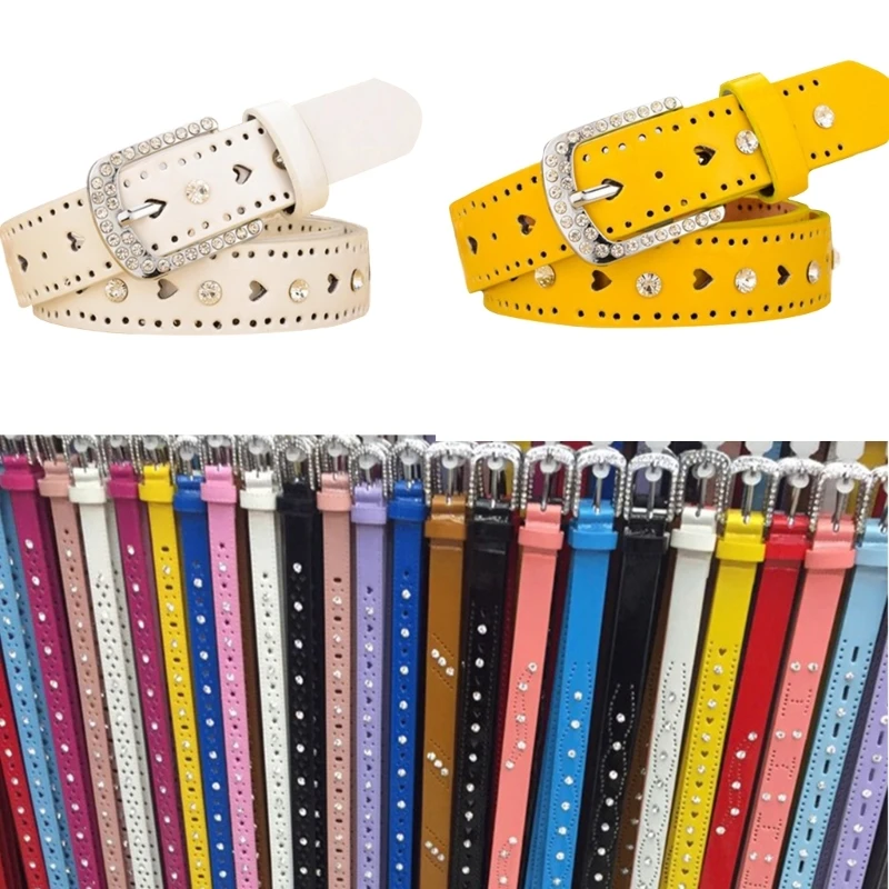 

Hot Girl WaistBelt Western Cowboy Style Shimmering Buckle for Jeans Pants
