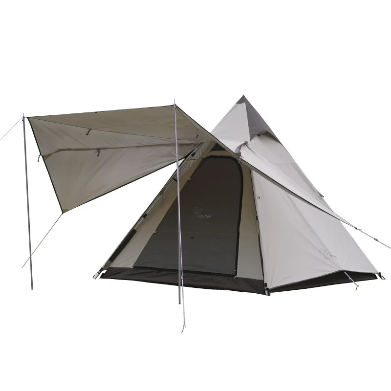 

Indian Pyramid Tent Double-Layer Spire Dazzling Camping Tent Aluminum Automatic Pole Outdoor Camping Rainproof Large Space