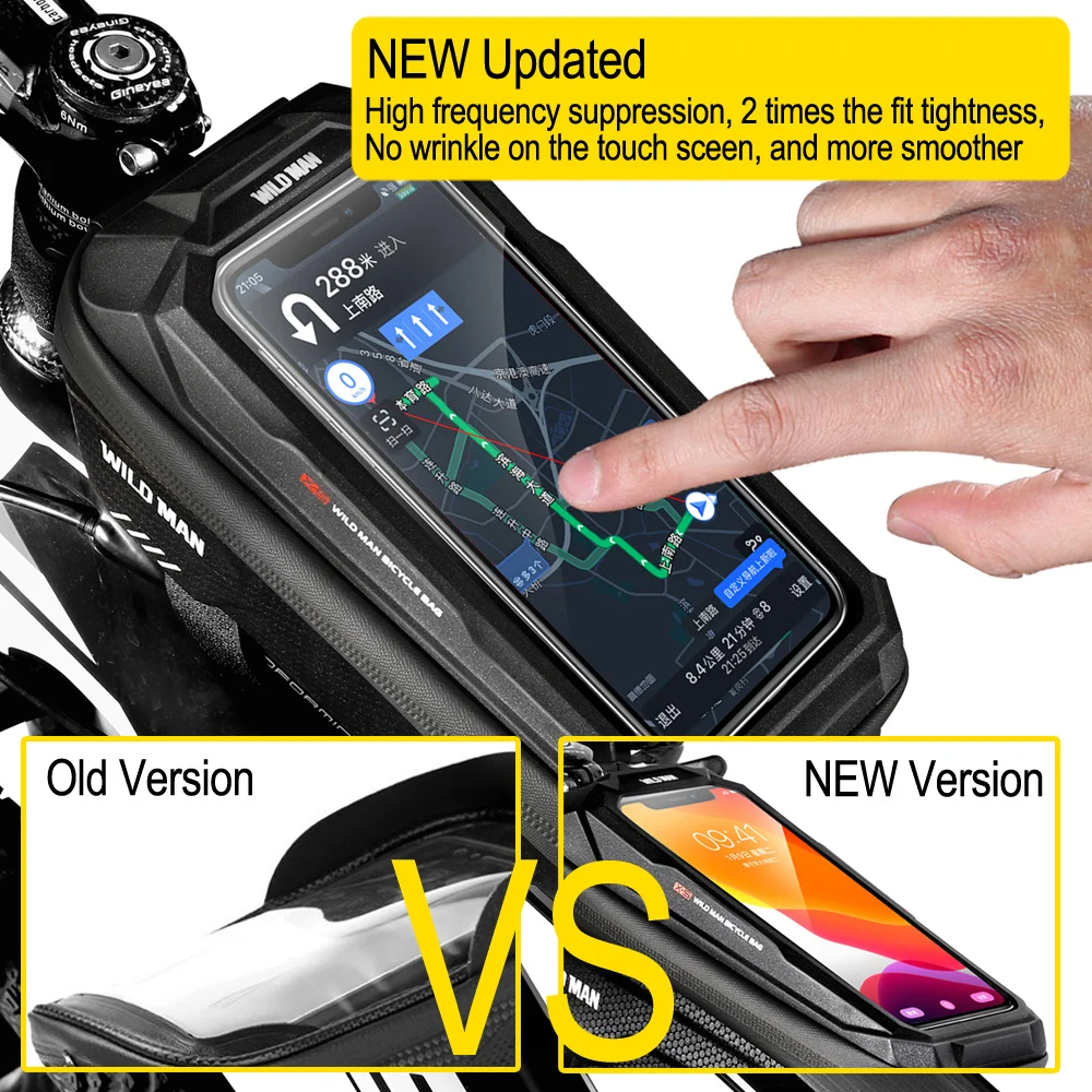 

New Bike Bag Frame Front Top Tube Cycling Bag Waterproof 6.6in Phone Case Touchscreen Bag MTB Pack Bicycle Accessories