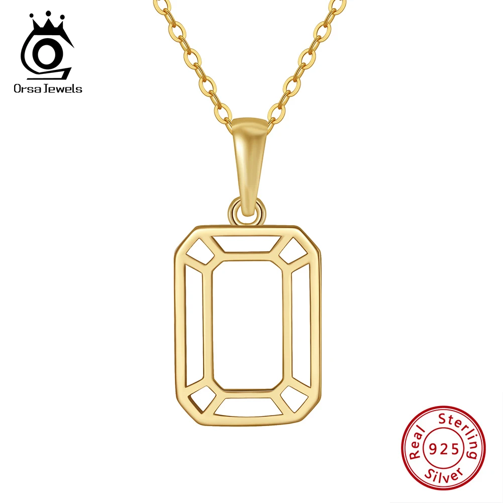 ORSA JEWELS модное ожерелье из стерлингового серебра 925 пробы 15 мм квадратное открытое