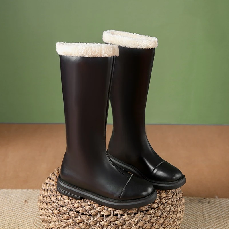 Winter Warm Snow Boots Thick Platform Female Shoes Fur Plush Ladies Long Boot Soft PU Comfort  Women Thigh High Boot New Fashion