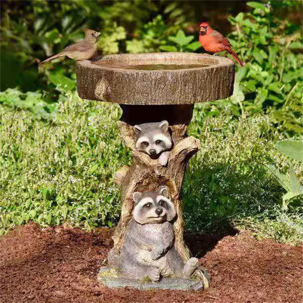 

Bird Bath Exquisite Beautiful Durable Vibrant Colors Handcrafted Handcrafted Resin Sculpture Charming Bird Drinking Decor Trendy