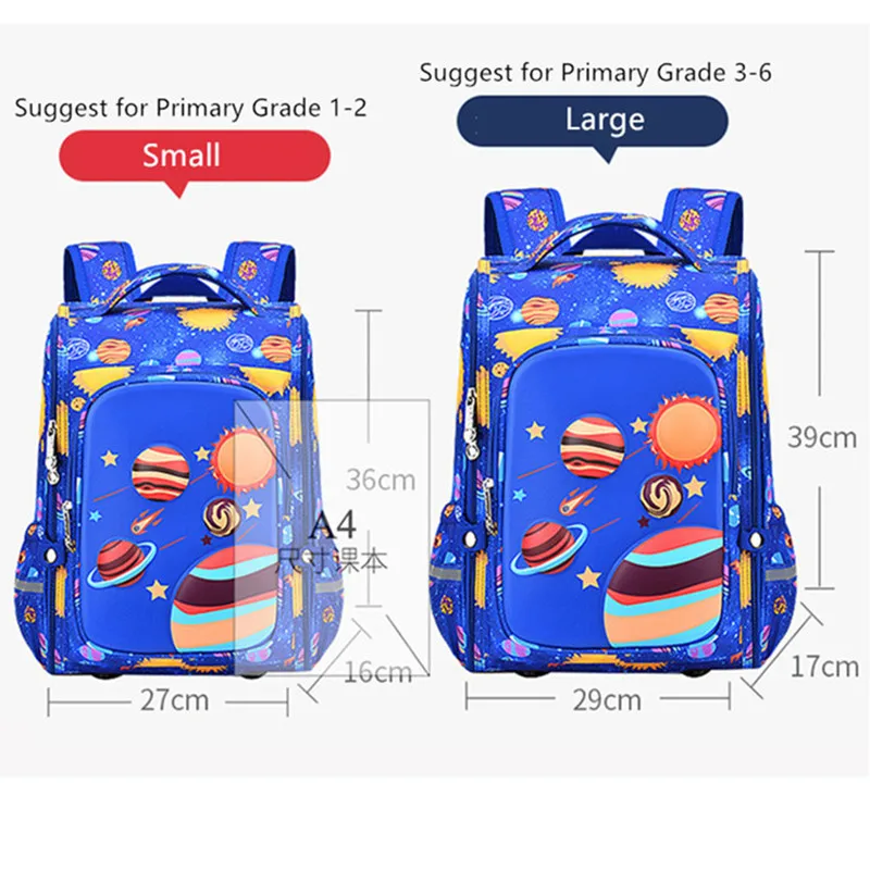 Детский водонепроницаемый школьный рюкзак Fengdong черный Водонепроницаемый