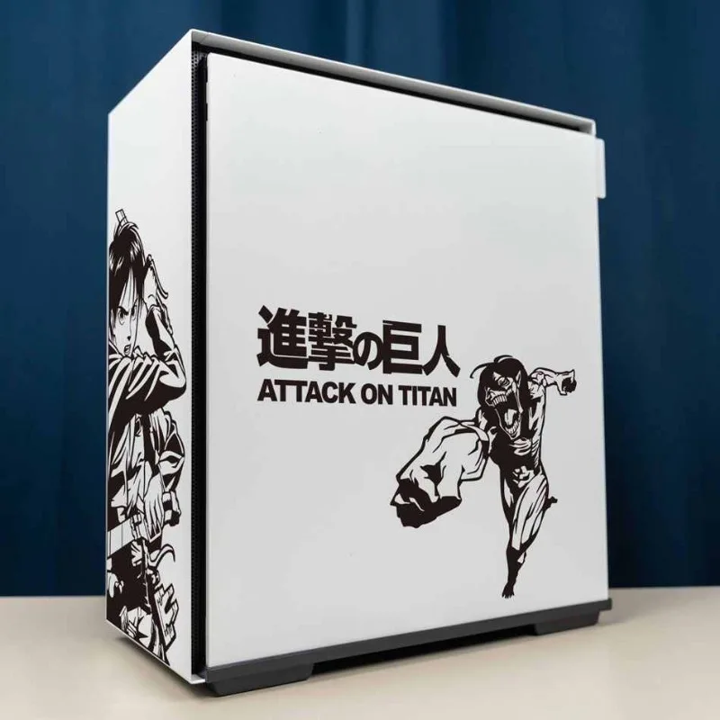 Фото Декоративные наклейки Attack on Titan с Эреном Йегером для компьютерных корпусов, водонепроницаемые и пыленепроницаемые, стеклянные наклейки с ажурным узором №5