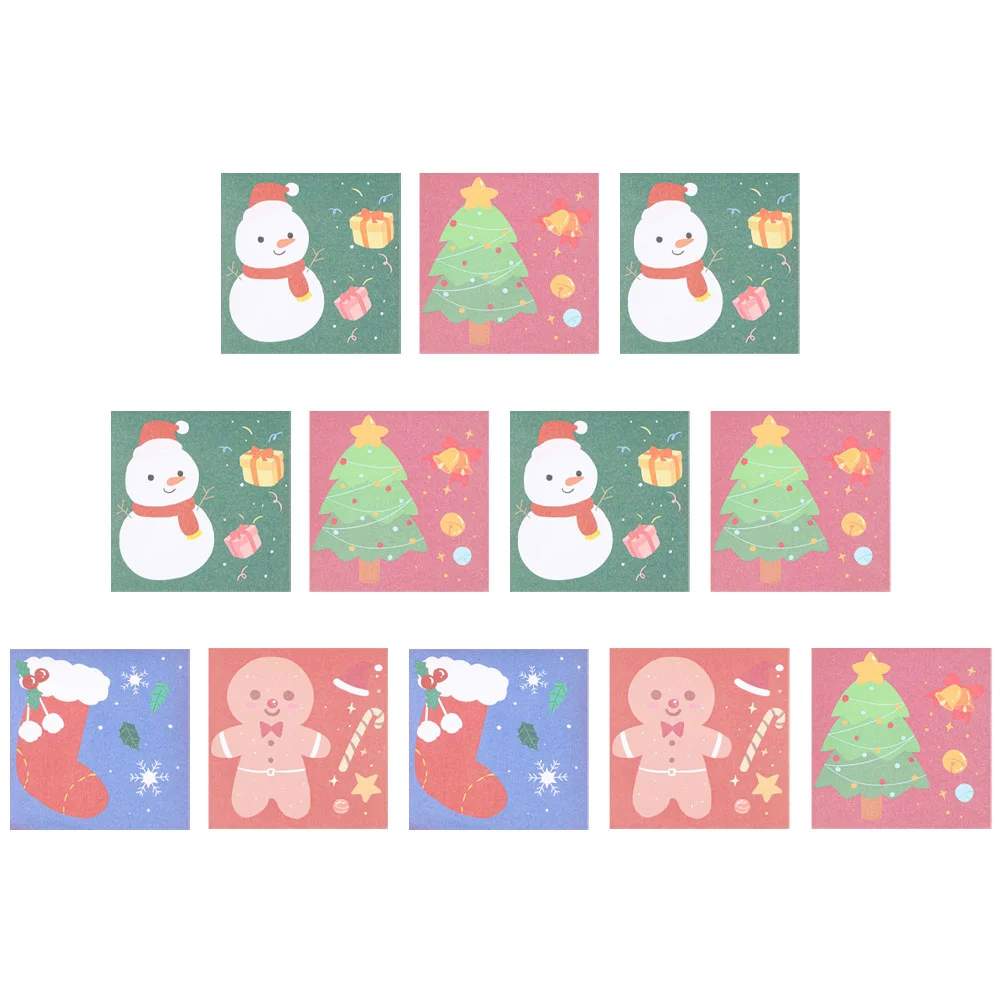 

12 Pcs Christmas Sticky Notes Student Stickers Bookmark Paper Portable Post-note