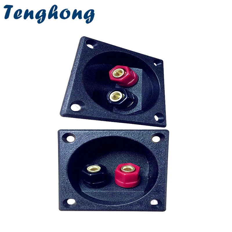 Купи Tenghong 2pcs 50mm Open-Hole Speaker Junction Box Back Panel Wiring Terminal ABS Passive Subwoofer Wiring HiFi Amplifier Speaker за 656 рублей в магазине AliExpress