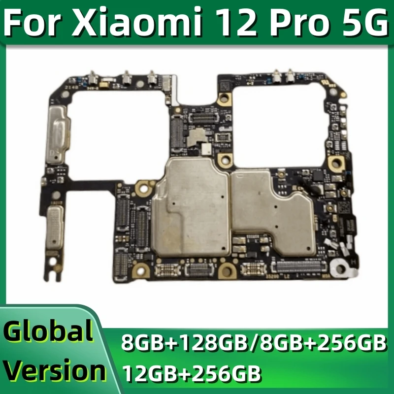 

Motherboard PCB Module for Xiaomi 12 Pro, 5G Unlocked Mainboard, 128GB, 256GB, Logic Board with Global MIUI System