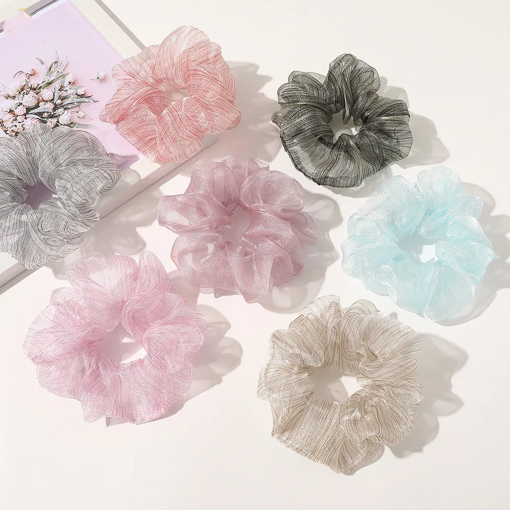 

Модные блестящие флуоресцентсветильник светлые шифоновые эластичные резинки для волос, женские аксессуары для волос