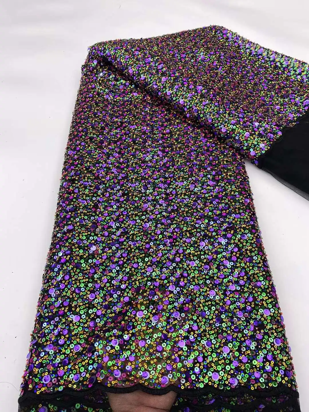 Nigerian French Sequins Lace Fabric Hot Sale Handmade 2022 Embroidered African Beaded Net Mesh Lace Fabric For Women Dress ZX-78 4 Nigerian French Sequins Lace Fabric Hot Sale Handmade 2022 Embroidered African Beaded Net Mesh Lace Fabric For Women Dress ZX-78 4