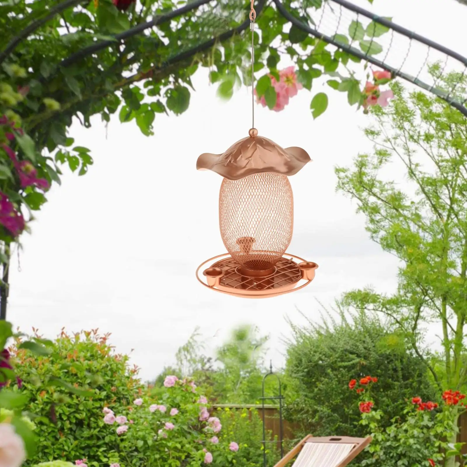 Water Container Mesh Tube Outdoor Hanging Squirrel Bird Feeders Birdfeeder For Blue Jay Finch Garden Yard