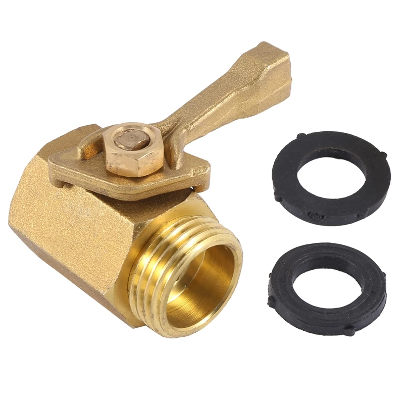 

Hose Shut Off Valve, 3/4 Inch Brass Garden Hose Shut Off Valve Faucet Heavy Duty Water Flow Control Hose Connector