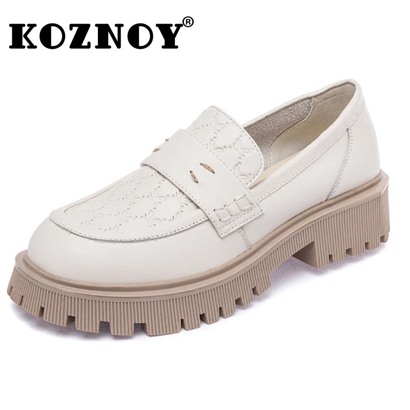 

Женские туфли на танкетке из натуральной кожи, с круглым носком