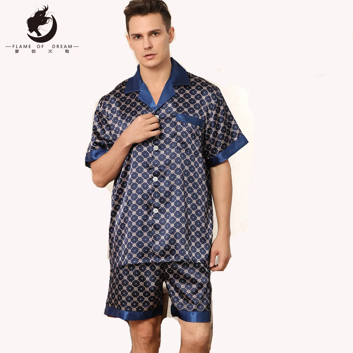 

Мужская пижама-шорты с коротким рукавом, размеры 21-1011