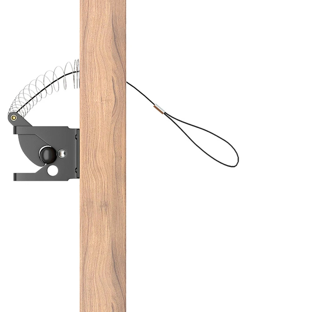 

Latch Gate Latch Fences Gate Gate Cable Pull Self Locking Spring Yard Fences 1 Set Adjustable Black Carbon Steel