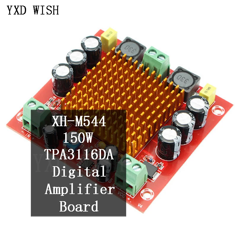 

TPA3116DA Digital Amplifier Board TPA3116 150W D2 Mono Channel Digital Power Audio Amplifier Board XH-M544 DC 12V 24V