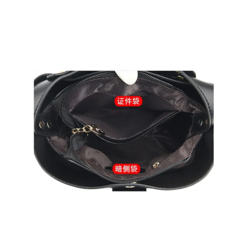 Zipper buckle double shoulder strap for women Shoulder bag  Multi-functional handbag  New bucket type crossbody bags for women