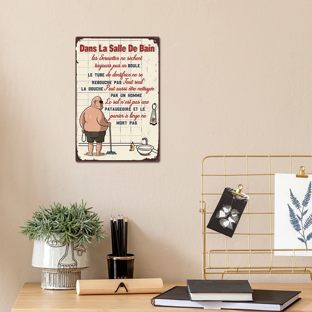 Декор Пачки Во Французском Стиле Железная Настенная Табличка La Salle De Bain Знак Для