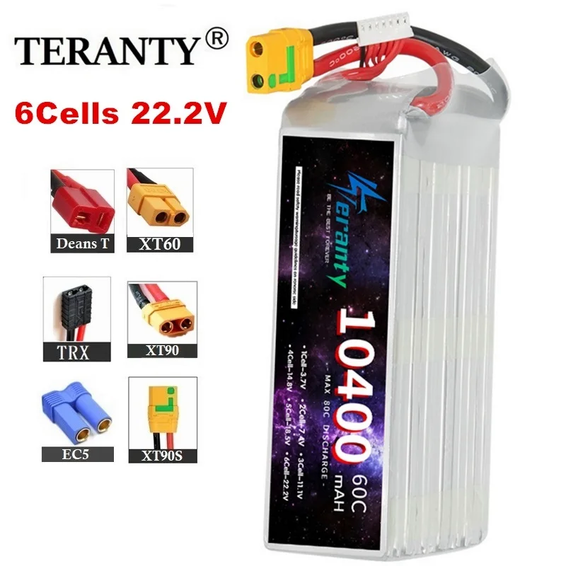 TERANTY Lipo батарея 10400mAh 22 2 V 6S RC высокой емкости для защиты сельскохозяйственных
