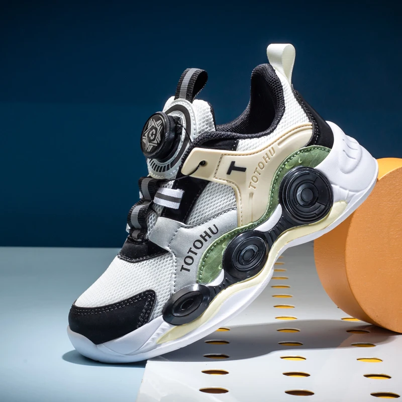 

Детские кроссовки с сетчатым вертлюгом, детская обувь для бега, спортивная детская прочная дышащая спортивная обувь, модная повседневная о...