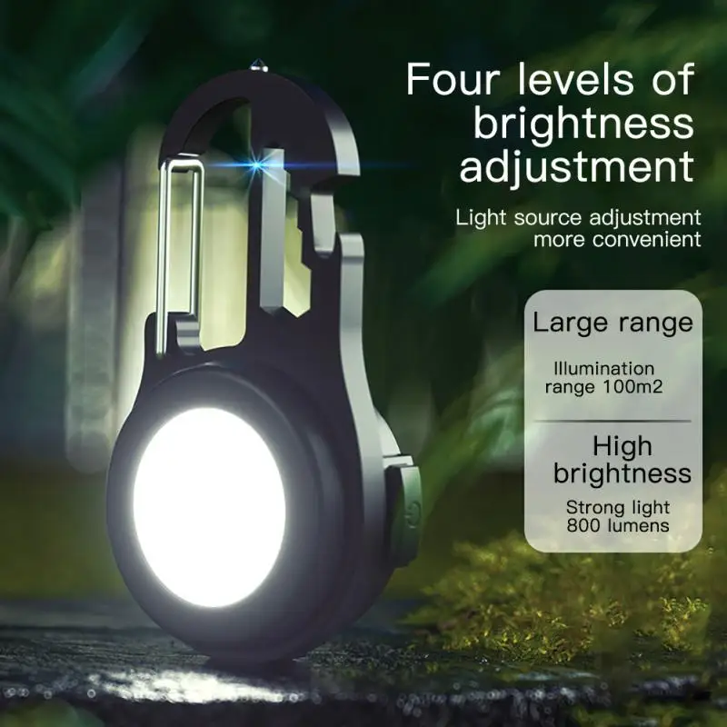 

180° Foldable Mini Flashlight Usb Charging Tent Light Bottle Opener Desk Lamp Portable Caving Lantern 4 Lighting Modes 500mah