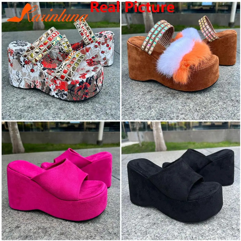 Wedge High Heeled 2023 New Fashion Women Sandals European Style Street Printed Sandals Slipper Vintage Comfy Walking Summer