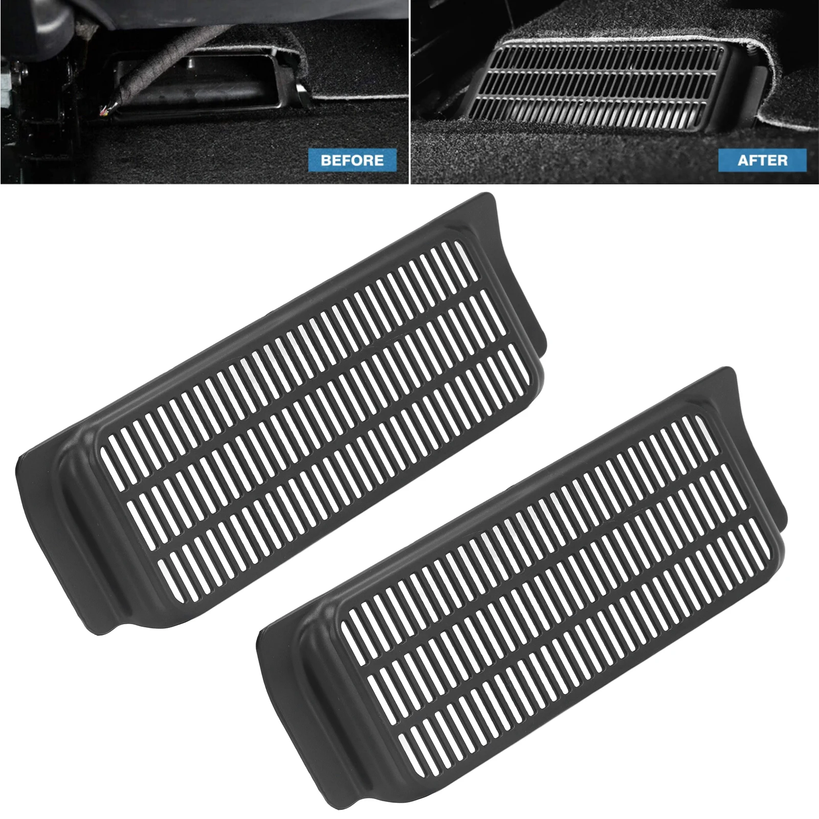 

2 упаковки для Tesla Model 3 2019 ‑ 2020 ABS, Крышка вентиляционного отверстия для заднего сиденья, защита вентиляционного отверстия, простая установка