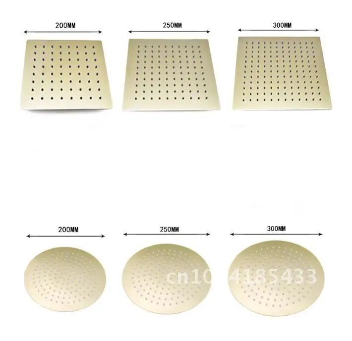 Матовая золотая насадка для душа с дождевой насадкой ванной комнаты нержавеющая