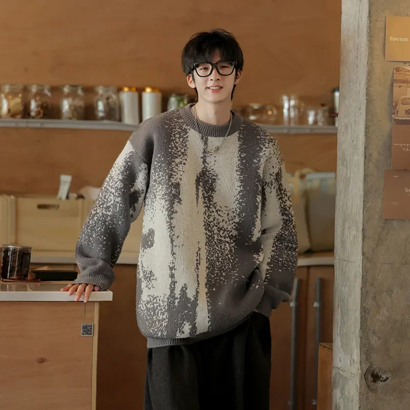 ACUmen's Wear новинка 2024 мужской свитер свободного кроя вязаный топ с длинными