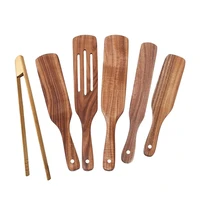 6 piece cooking utensils set natural teak kitchen wooden cooking utensils set spatula slotted spatula