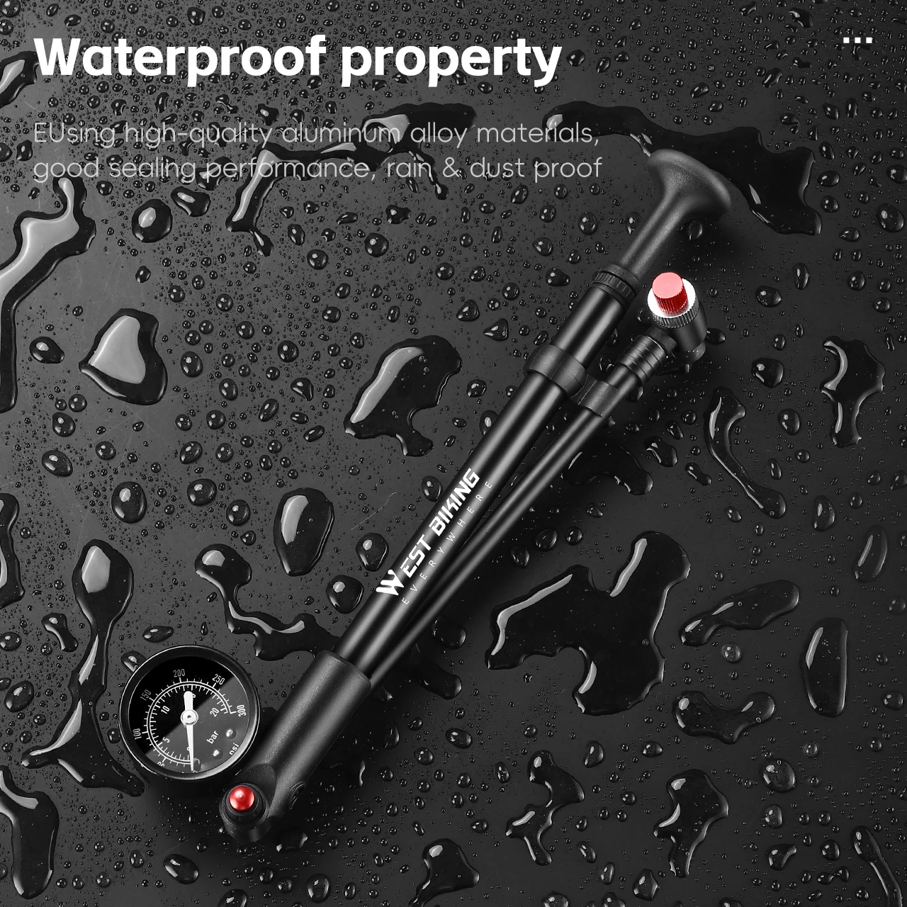 Велосипедный насос высокого давления 300psi/400psi с манометром для вилки воздушный