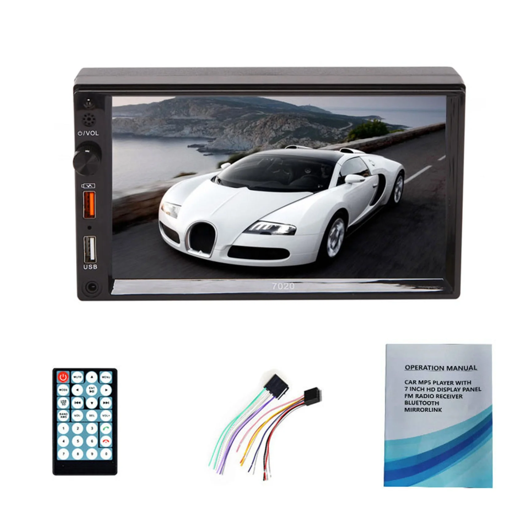 

Автомагнитола 2 Din, 7 дюймов, MP5, Bluetooth, сенсорное, двойной USB, Mirror Link 7020