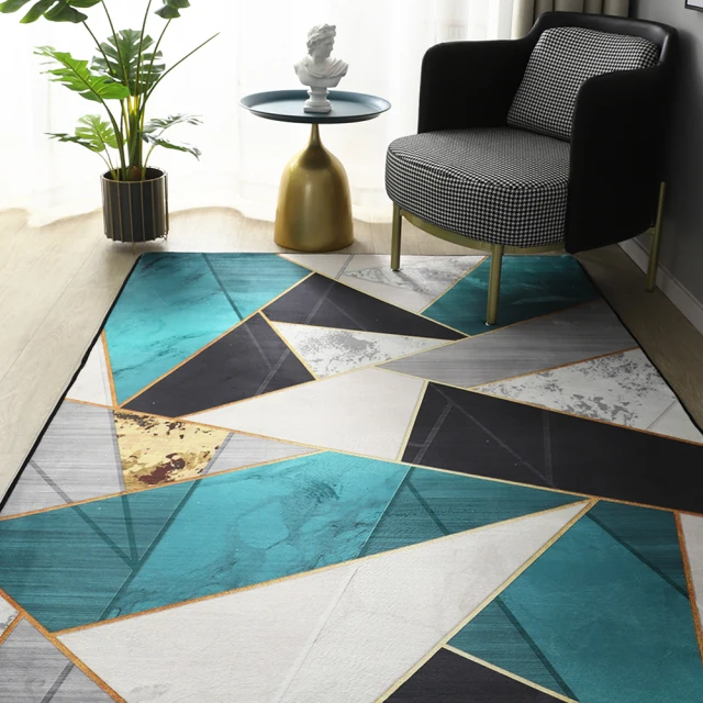 

Geometric Carpet for Living Room Velvet Rug Kids Bedroom Bedside Rugs Soft Square Fluffy Carpets Home Sofa Table Decor Mat