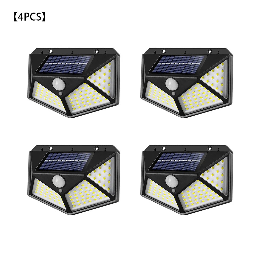 

4pcs Solar Powered Wall Light PIR Induction 3 Modes Wall Lamp Outdoor Patio Garden Courtyard Waterproof LED