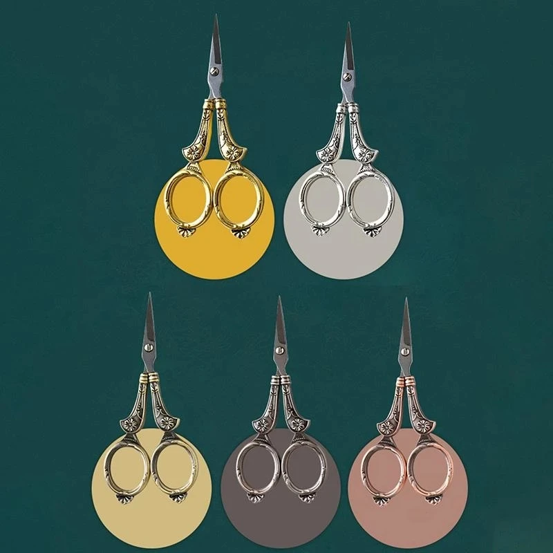 

Stainless Steel 1Pc Vintage Scissors Sewing Fabric Embroidery Needlework Cutting Retro Cross-stitch Tailor Scissor Thread Tools