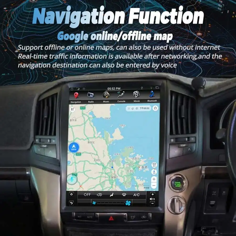Фото Автомобильный видеоплеер Android 14, экран, радио для Toyota Land Cruiser 200 LC200 2012-2008, IPS-экран, навигатор, мультимедиа, 15,6 дюйма №5